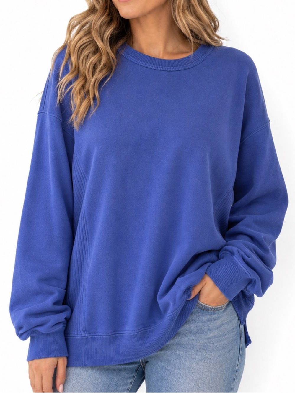 Aerie Blue Oversized Crewneck Sweatshirt - Size M